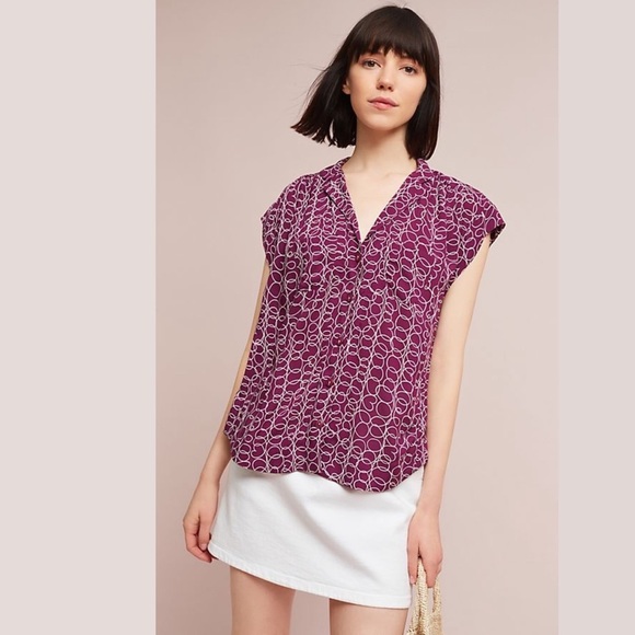 Anthropologie Maeve Raffine Button Up Blouse - Picture 1 of 7